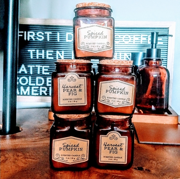 Target Other - NEW! AMBER GLASS FALL SPICED PUMPKIN CANDLE